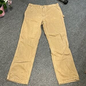 Men’s carhartt pants cargo size 36x34 khaki color